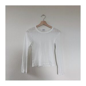 leset pointelle slim fit long sleeve tee